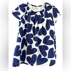 Primary Cutout Hearts Blouse, Size 8-9